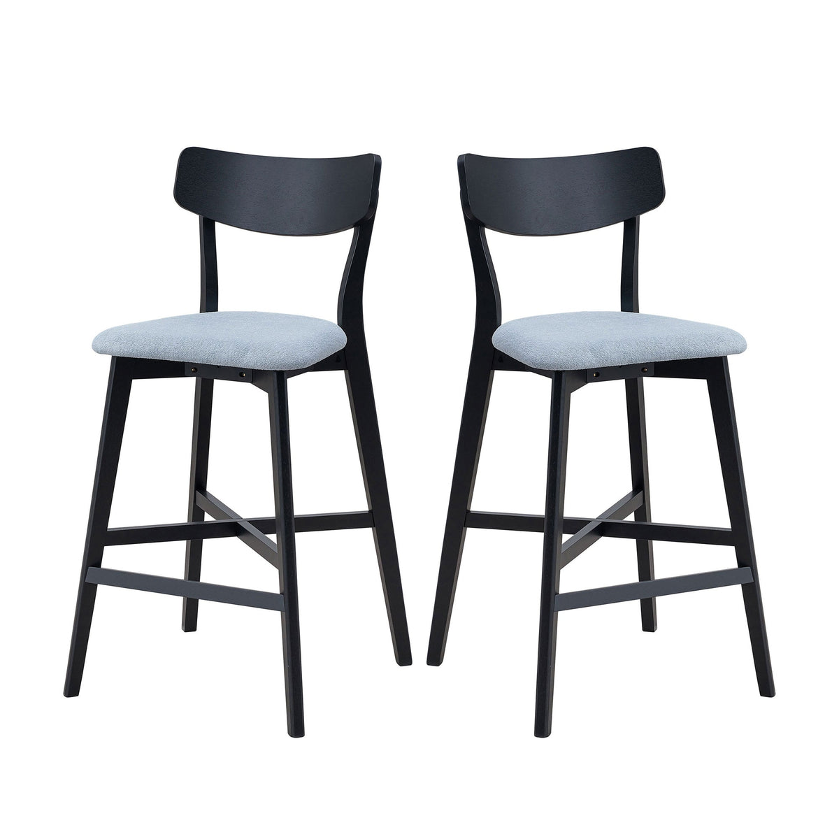 Modern Upholstered Kitchen Island Chairs-Set of 2