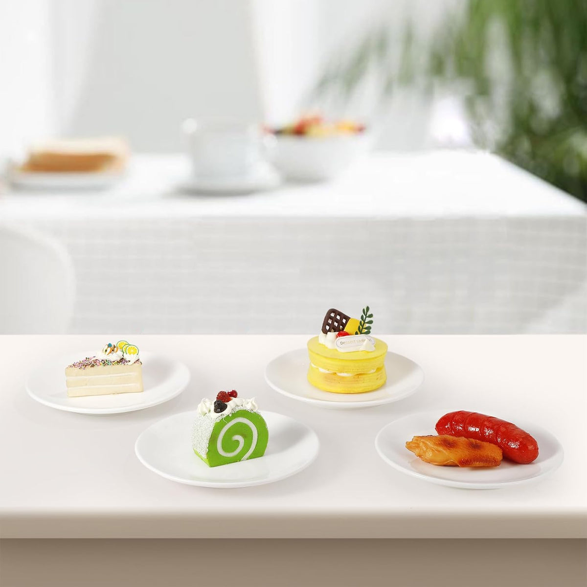 Petite Porcelain Dessert Plates – Set of 8