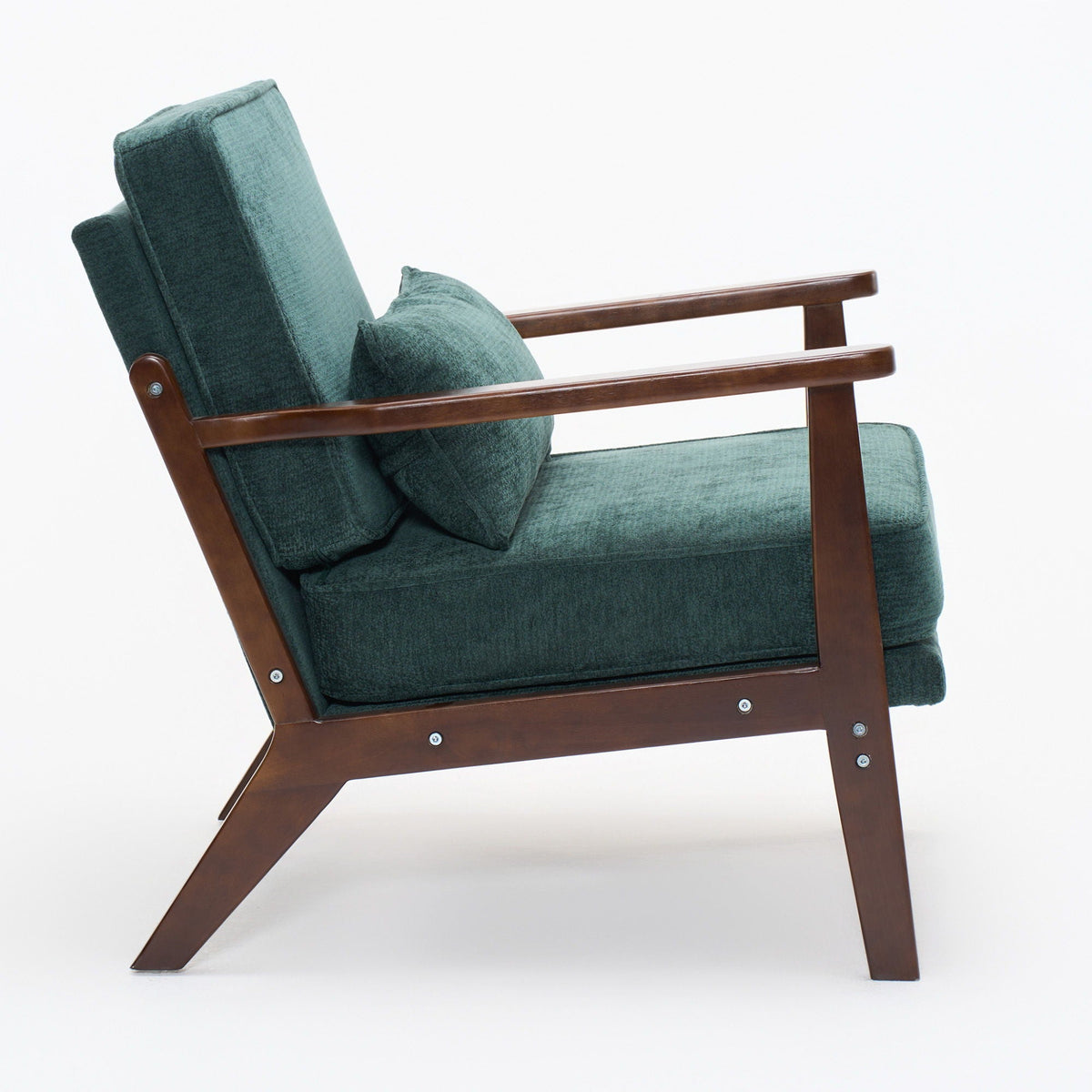 Sleek Mid-Century Chair with Lumbar Pillow