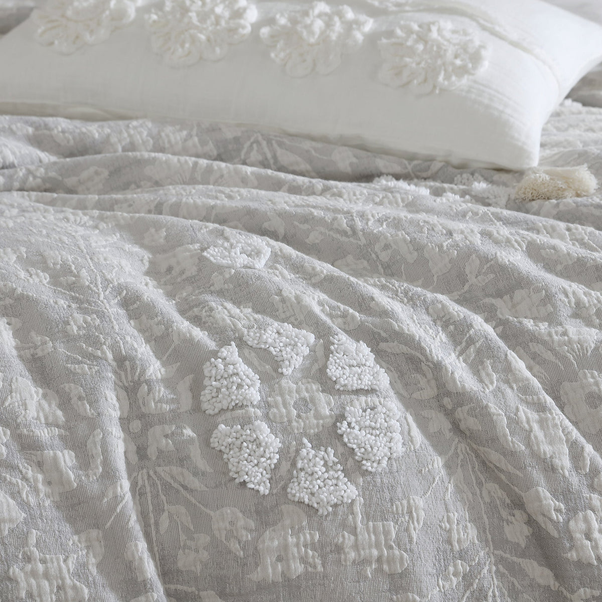 Soft Gray 5 Pc Textured Woven Jacquard Comforter Set