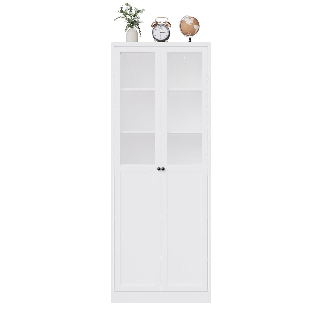 Tall Metal Kitchen Pantry Cabinet with Adjustable Shelves And Silent Magnetic Doors