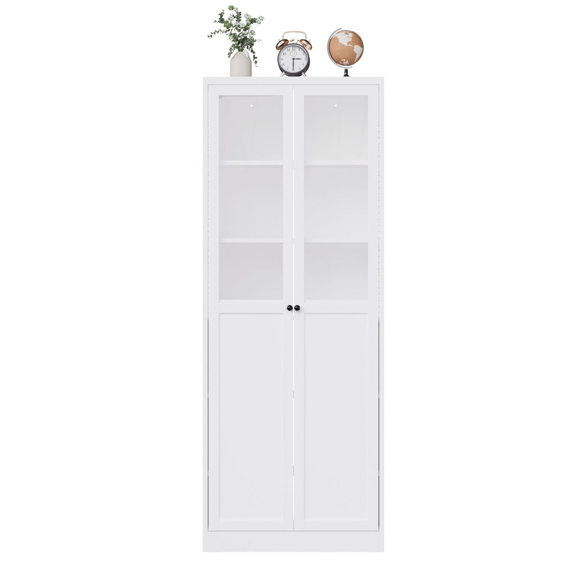 Tall Metal Kitchen Pantry Cabinet with Adjustable Shelves And Silent Magnetic Doors