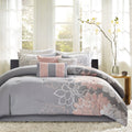 Peach Blossom Floral Cotton Sateen Comforter with Hypoallergenic Fill
