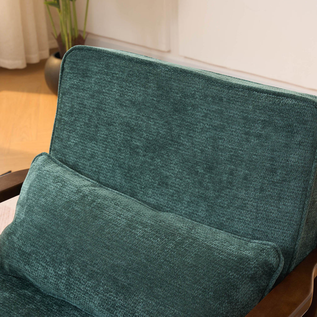 Sleek Mid-Century Chair with Lumbar Pillow