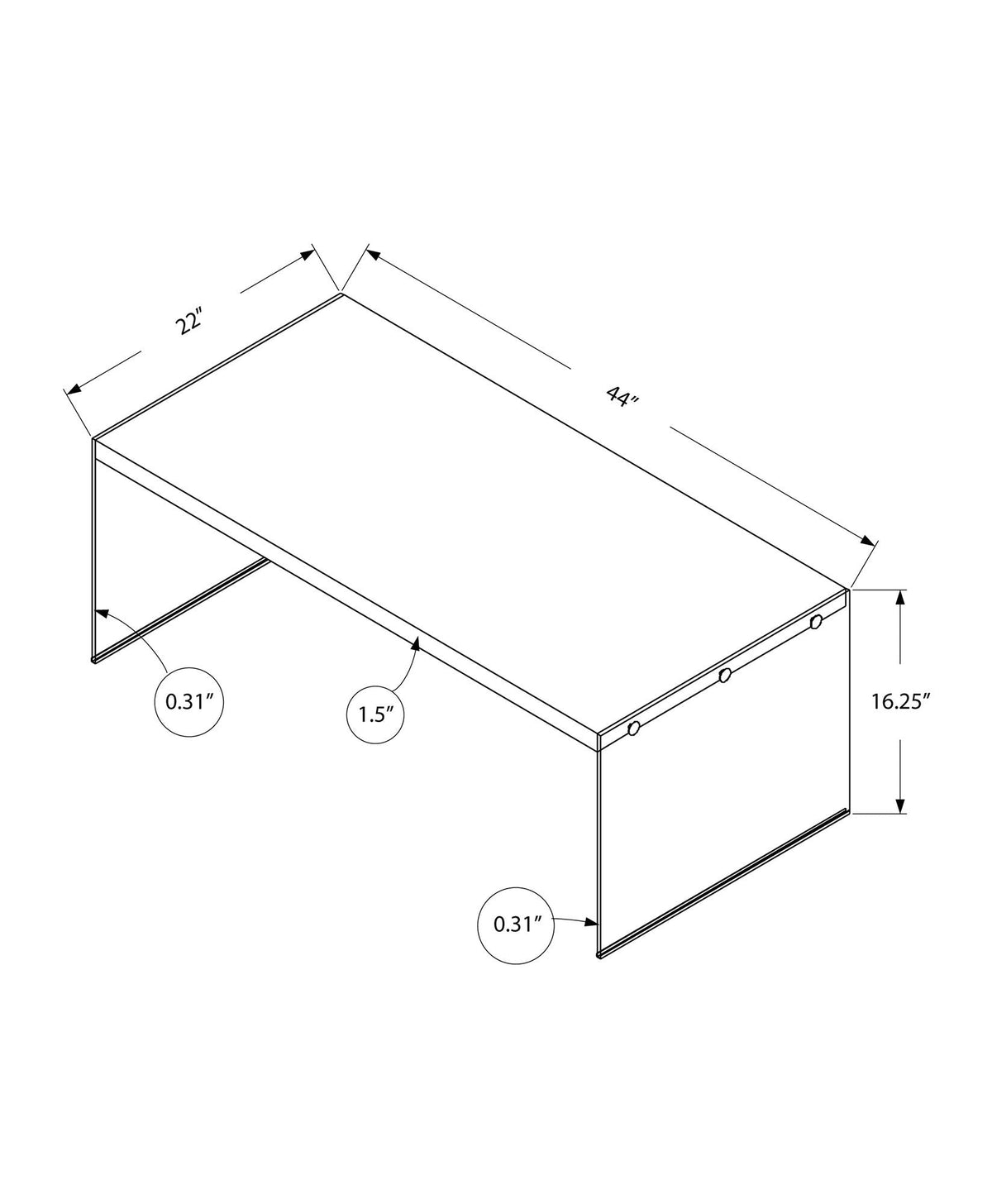 Rectangular Tempered Glass Coffee Table