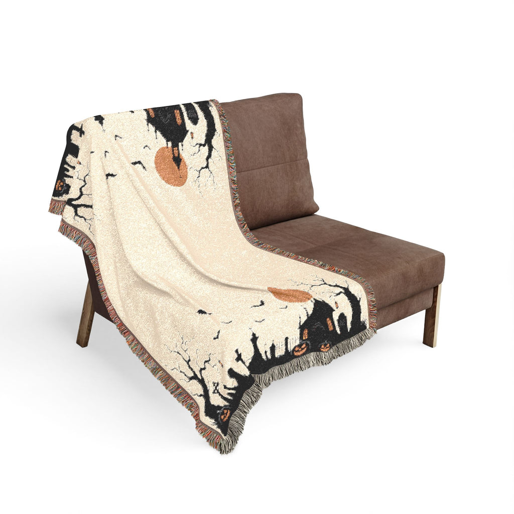 Spooky Harvest Woven Throw Blanket – Moonlit House