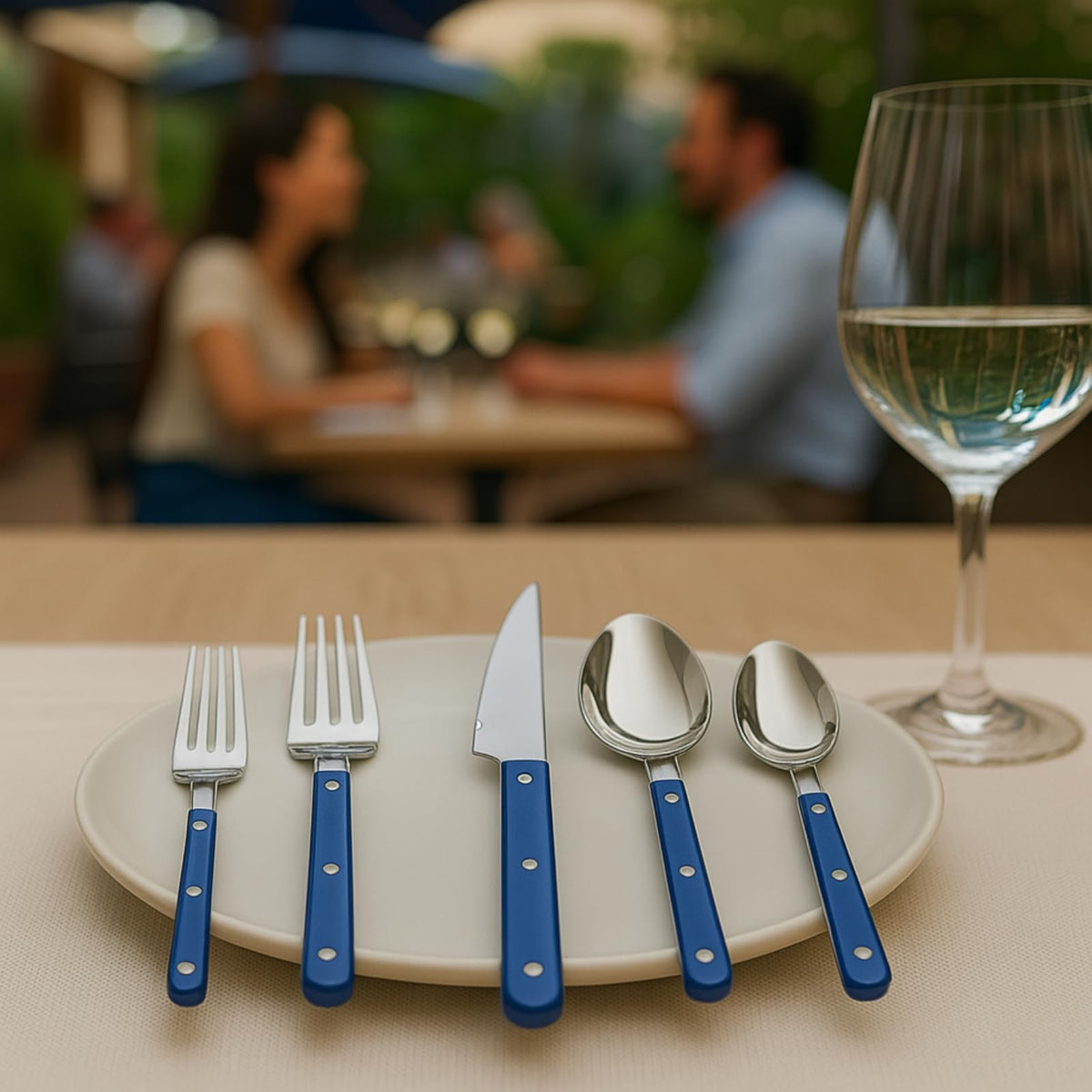 Khen Blue Stainless Steel Flatware – 20-Piece Set