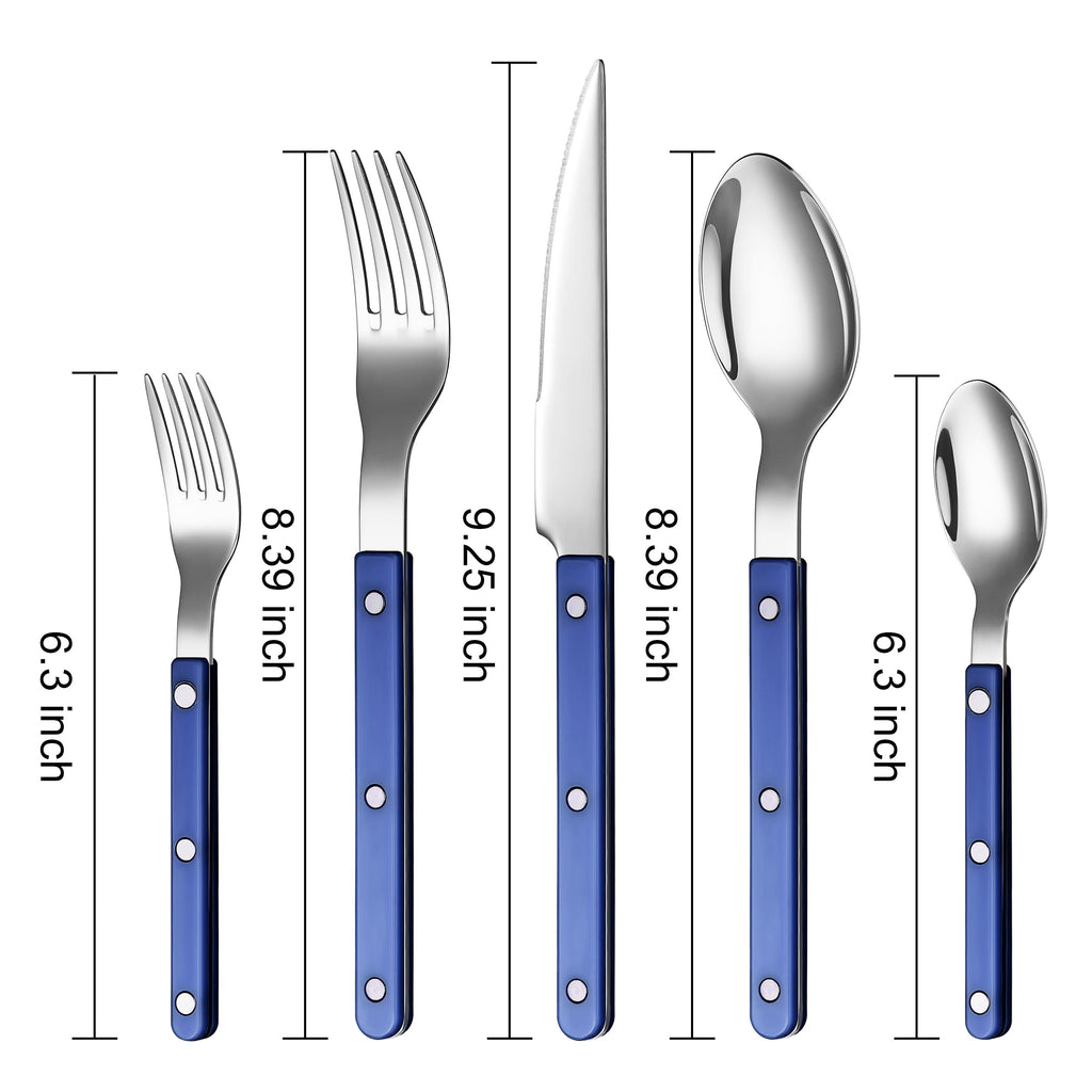 Khen Blue Stainless Steel Flatware – 20-Piece Set