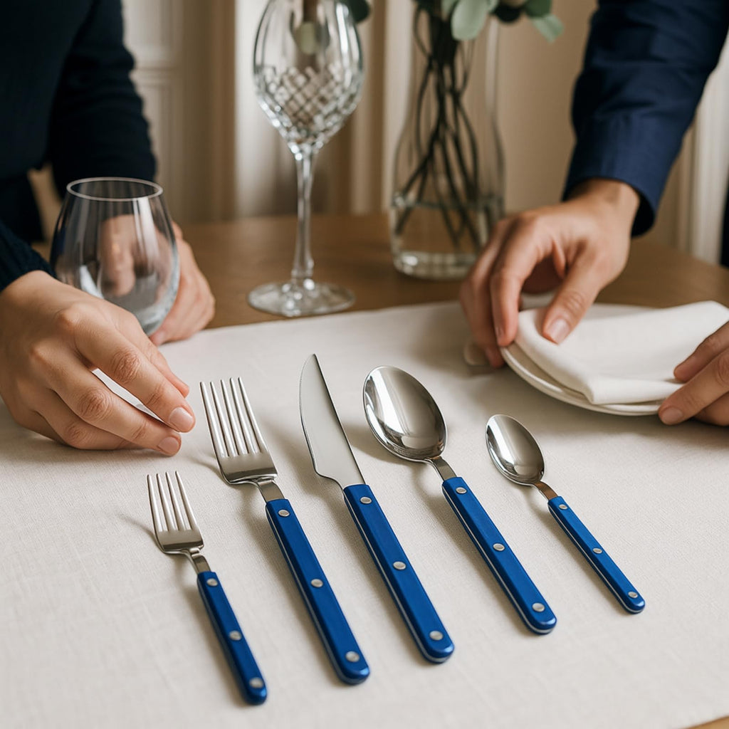 Khen Blue Stainless Steel Flatware – 20-Piece Set
