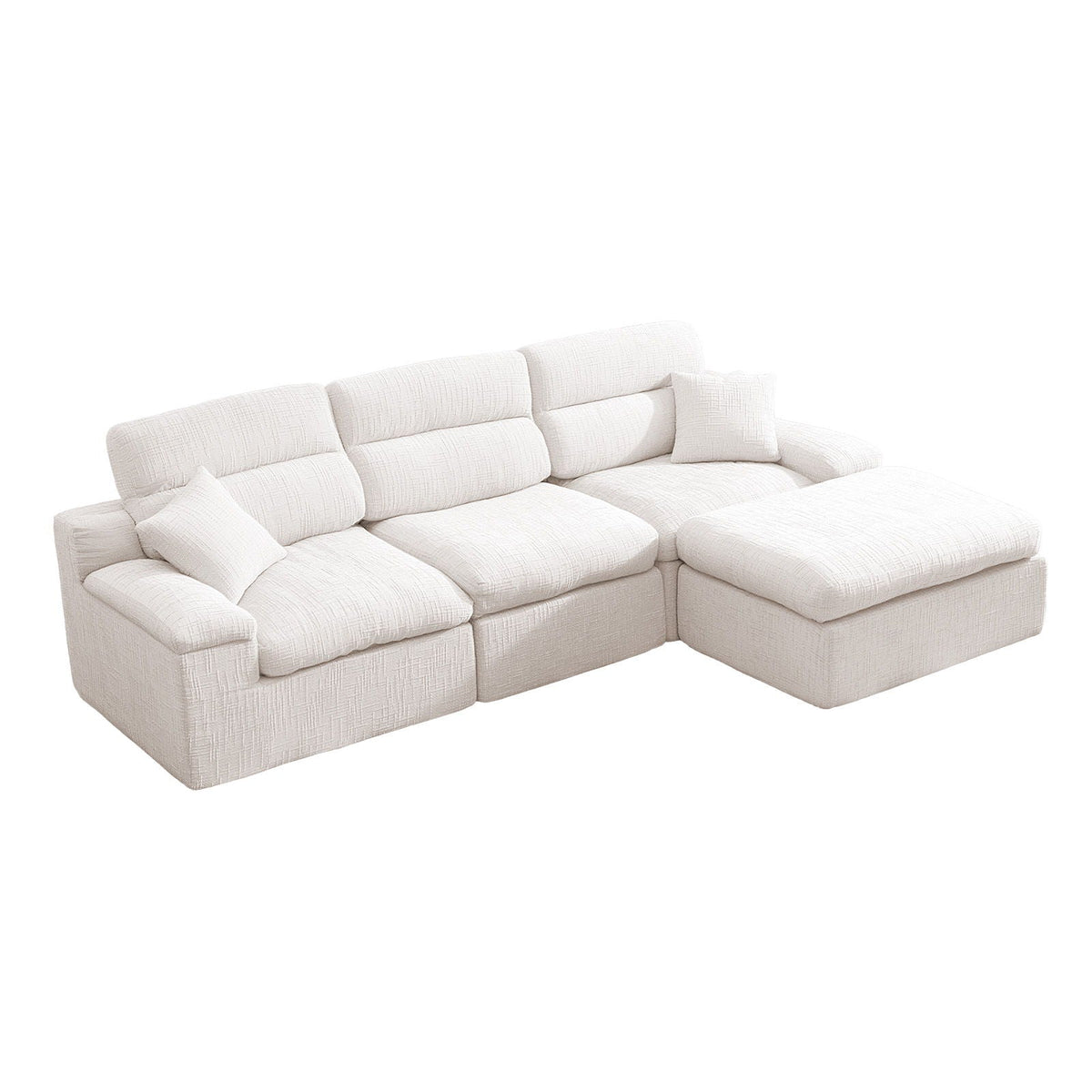 Corner Chaise Sofa with High Backrest - 2 Piece Set