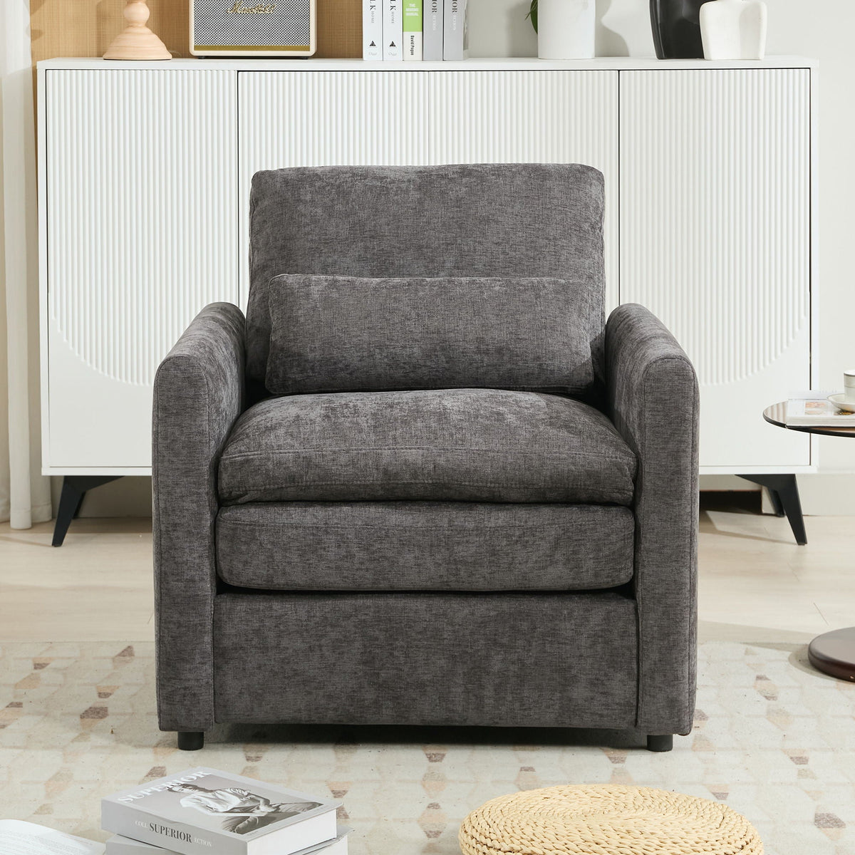 Cozy Upholstered Cushion Armchair