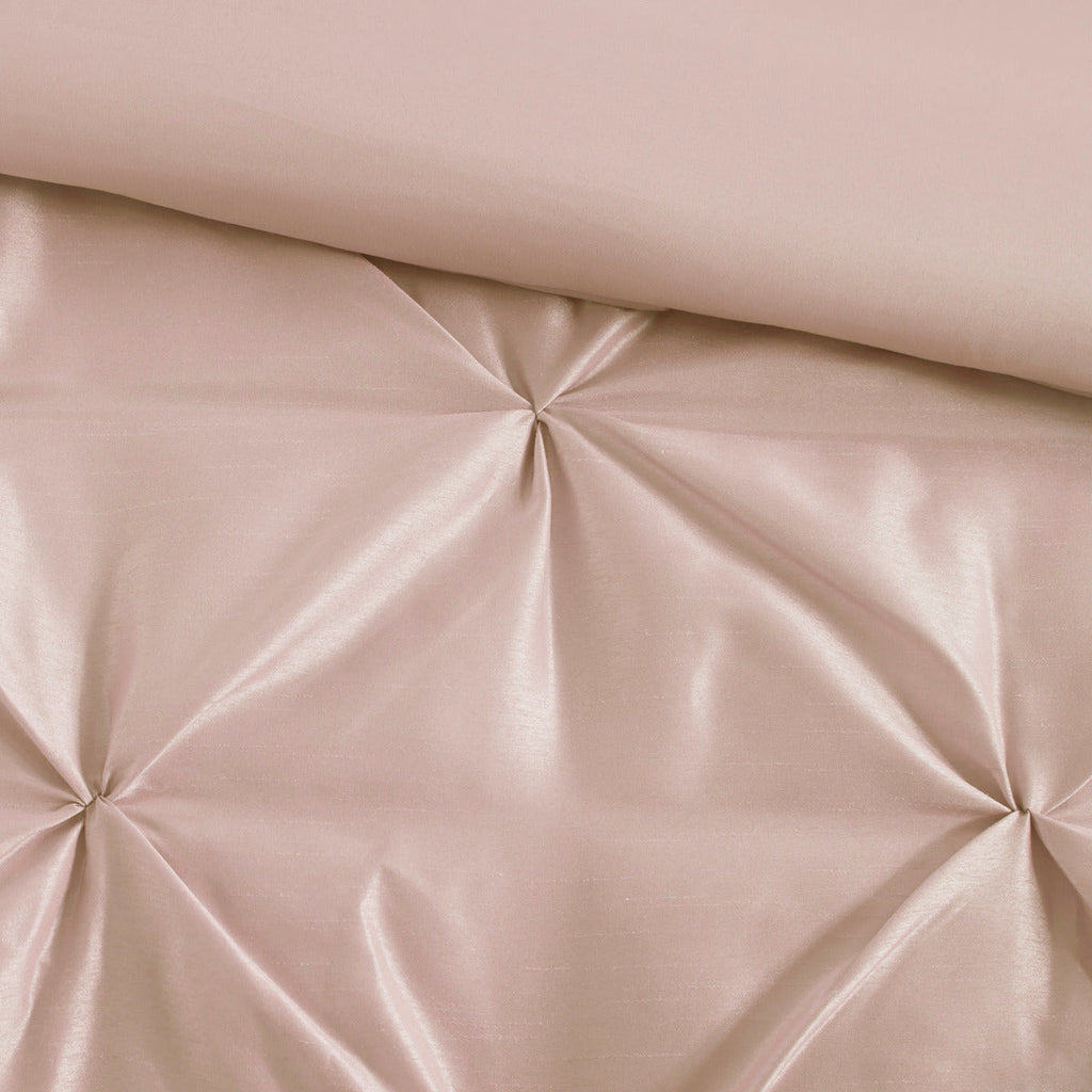 Blush Tufted Comforter Set -7 Piece Queen