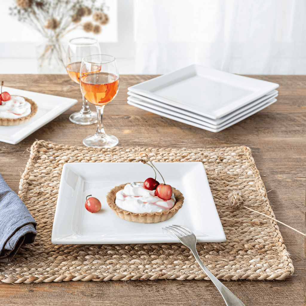 White Porcelain Salad Plates – Set of 6
