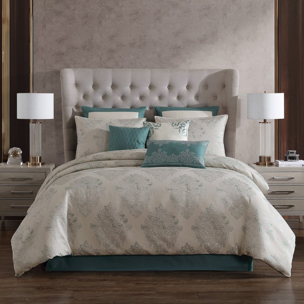 The Marana 9 Pc Medallion Jacquard Comforter Set