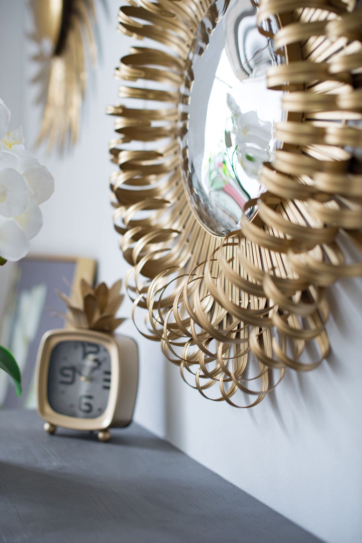 Sunburst Wall Mirror in Gold