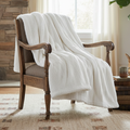 Tache Ivory Faux Fur & Sherpa Throw Blanket
