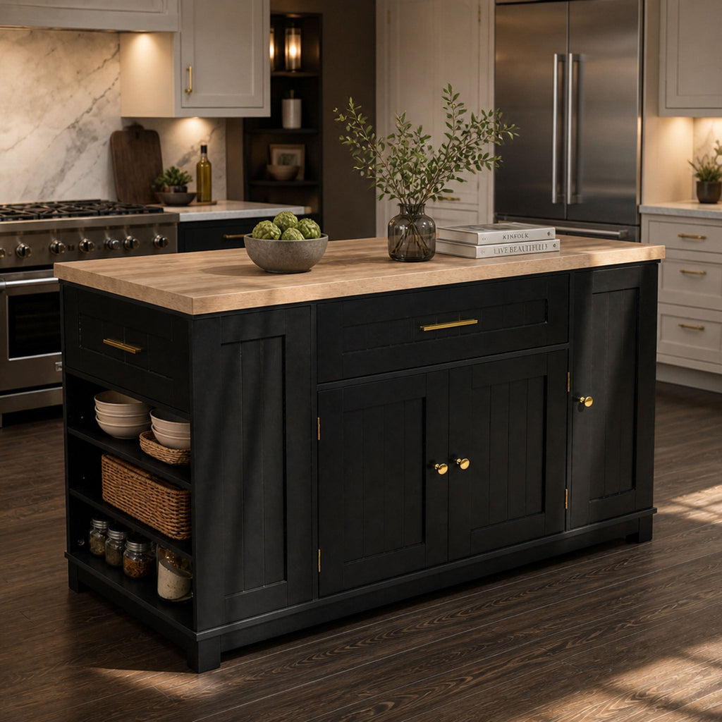 52" Kitchen Island with Cabinets