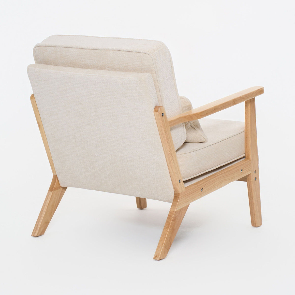 Sleek Mid-Century Chair with Lumbar Pillow