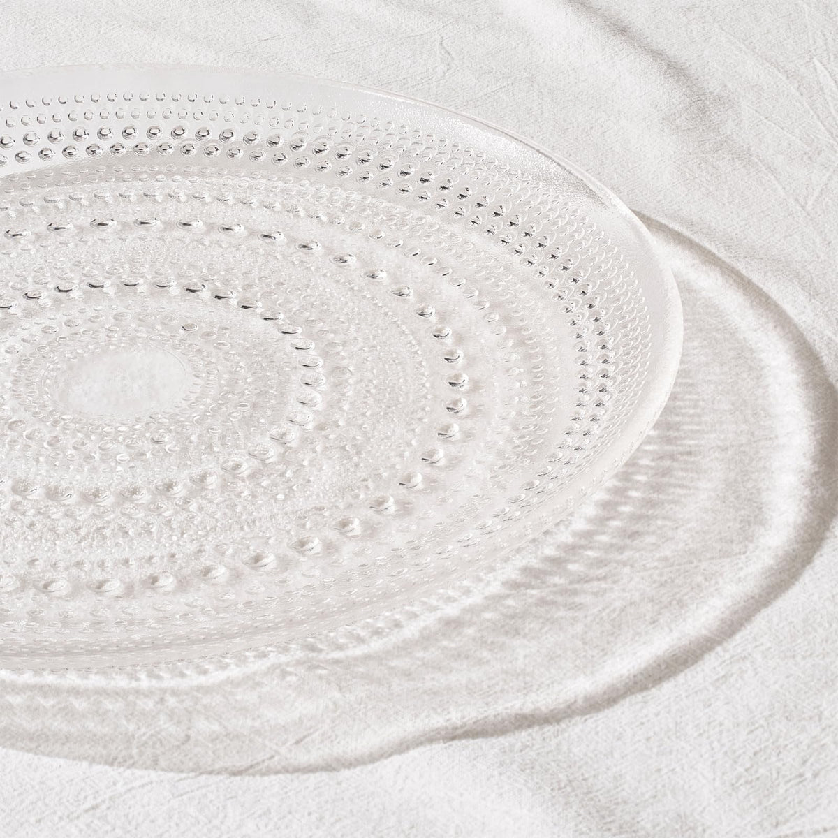 Clear Glass Hobnail Dinner Plates – Set of 4