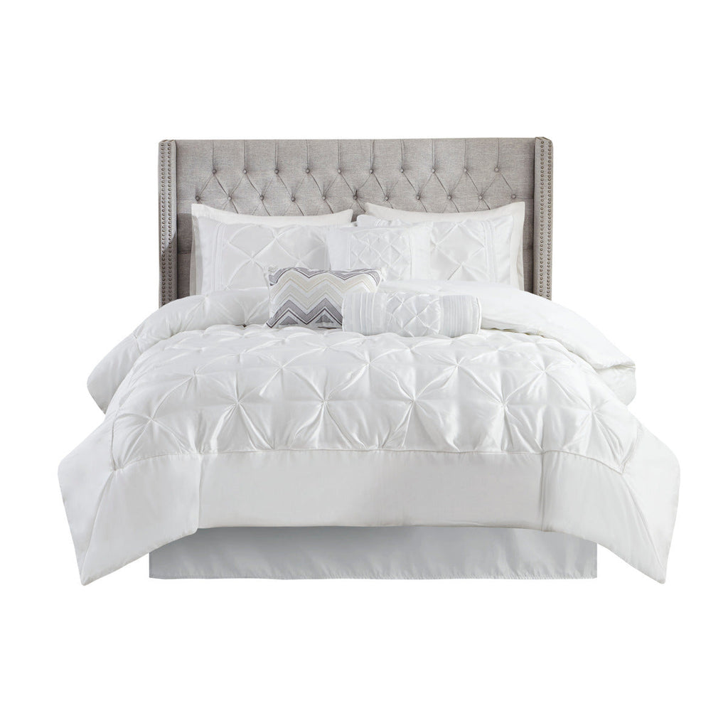 White 7 Piece Tufted Comforter Set