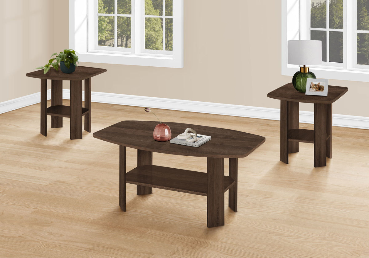 Casual 3 Piece Table Set -1 Coffee Table, 2 End Tables