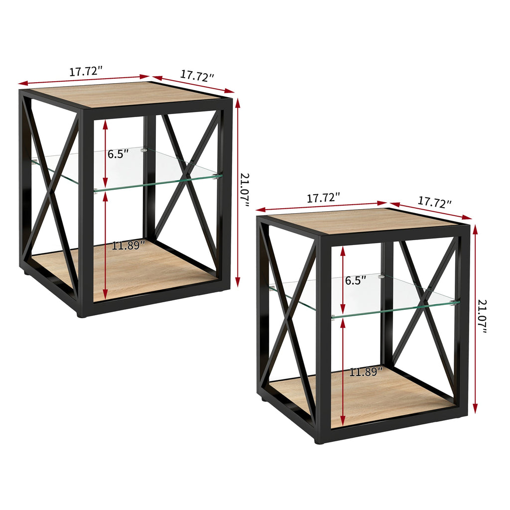 Modern End Table Nightstands-Set of 2