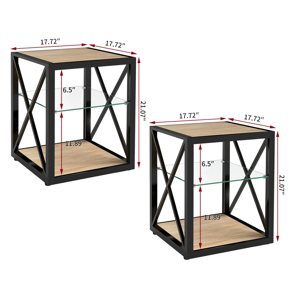 Modern End Table Nightstands-Set of 2