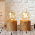 Wood Grain Table Lamps – Set of 4, 6.5"