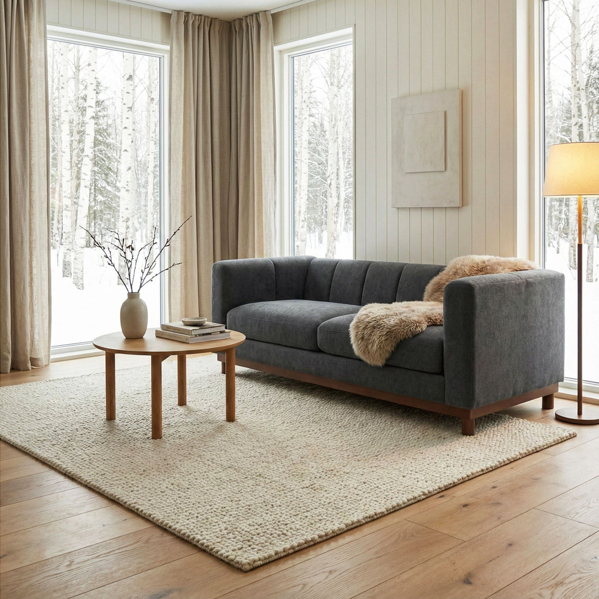 Plush Loveseat Sofa For Living Room