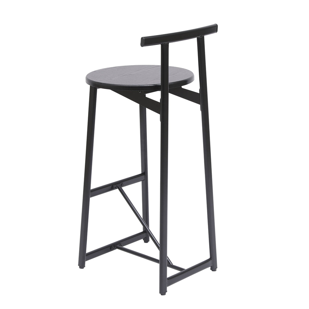 Modern Bar Stools with Backrest – Set of 3