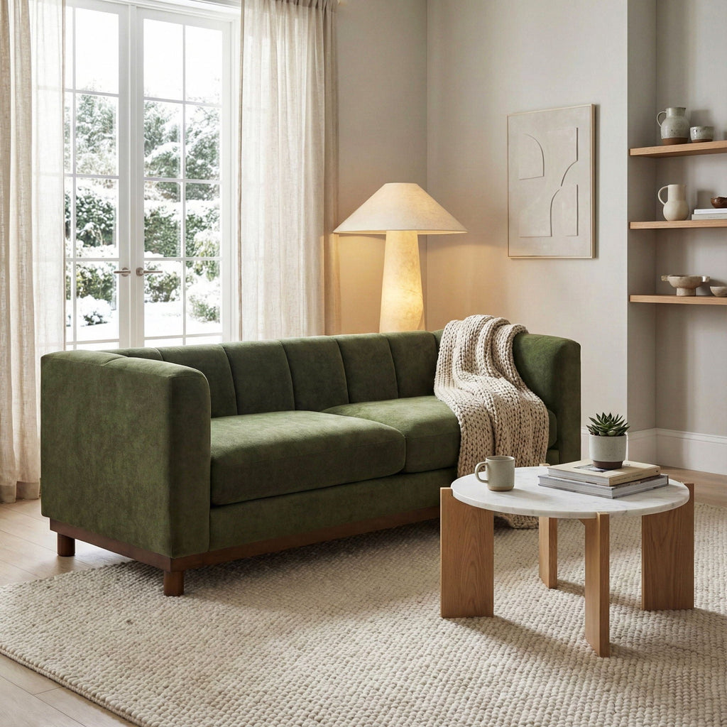 Plush Loveseat Sofa For Living Room