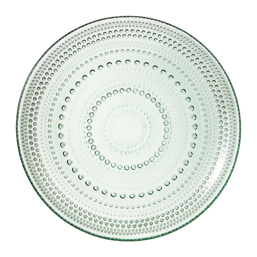 Green Glass Hobnail Dinner Plates – Set of 4