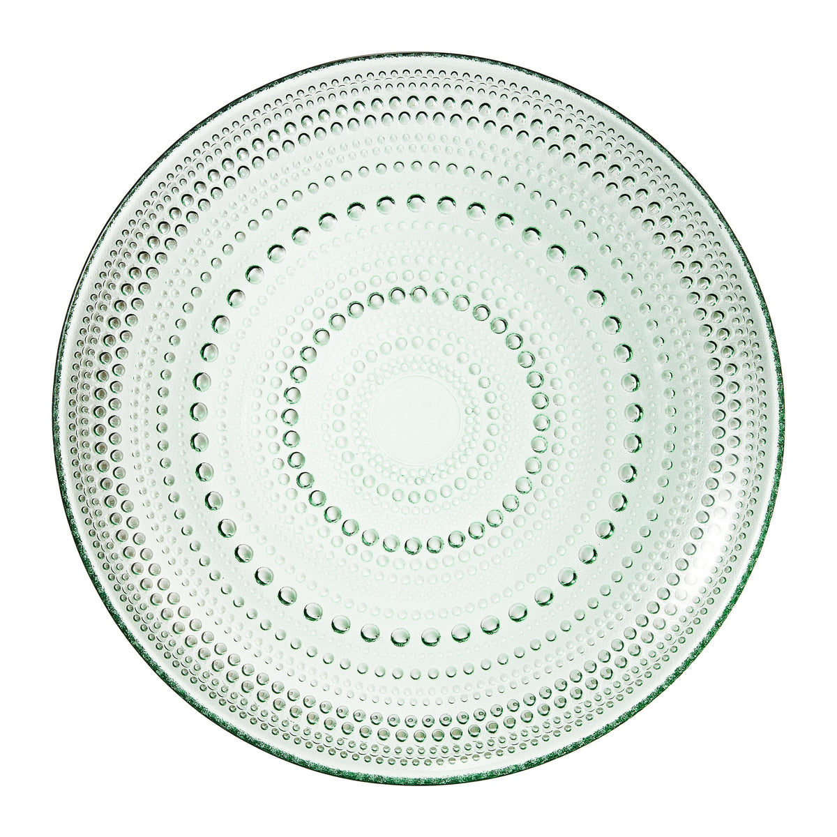 Green Glass Hobnail Dinner Plates – Set of 4