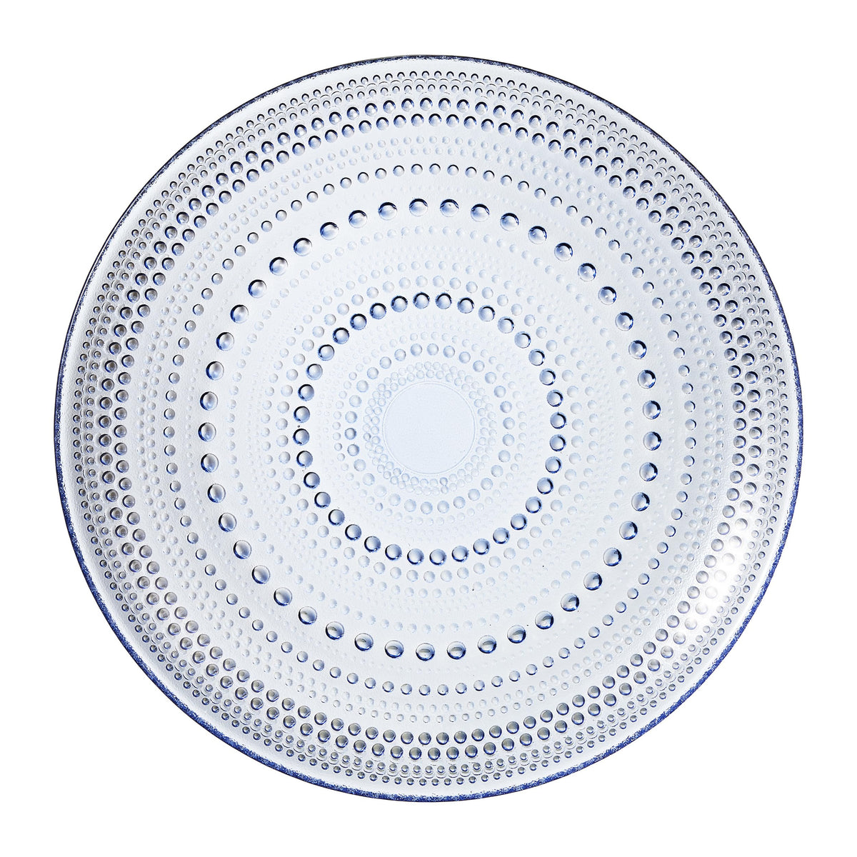 Blue Glass Hobnail Dinner Plates – Set of 4