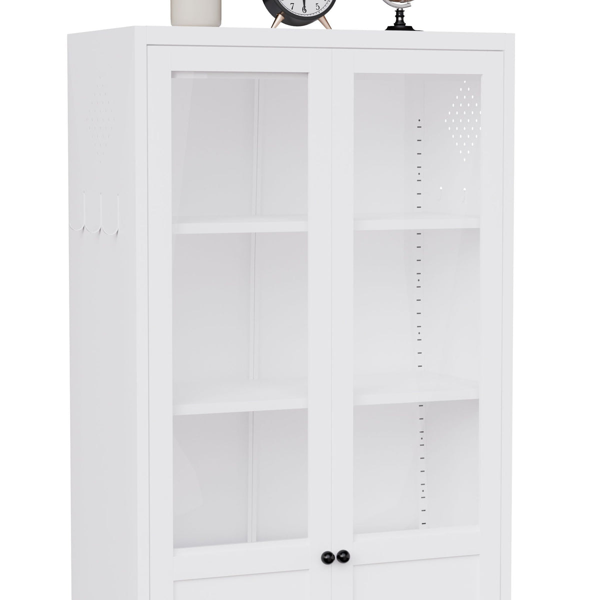 Tall Metal Kitchen Pantry Cabinet with Adjustable Shelves And Silent Magnetic Doors