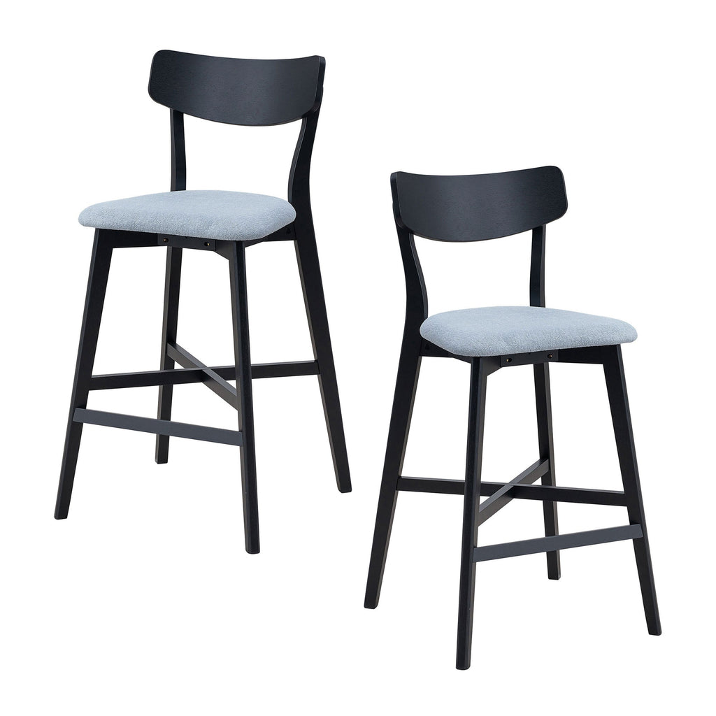 Modern Upholstered Kitchen Island Chairs-Set of 2