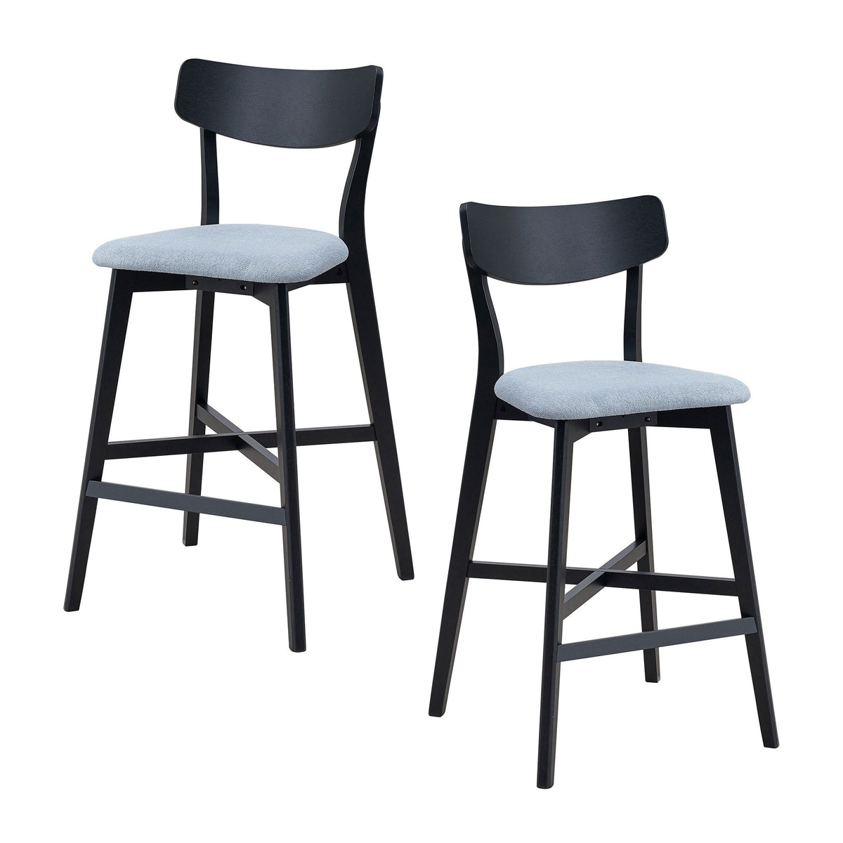 Modern Upholstered Kitchen Island Chairs-Set of 2