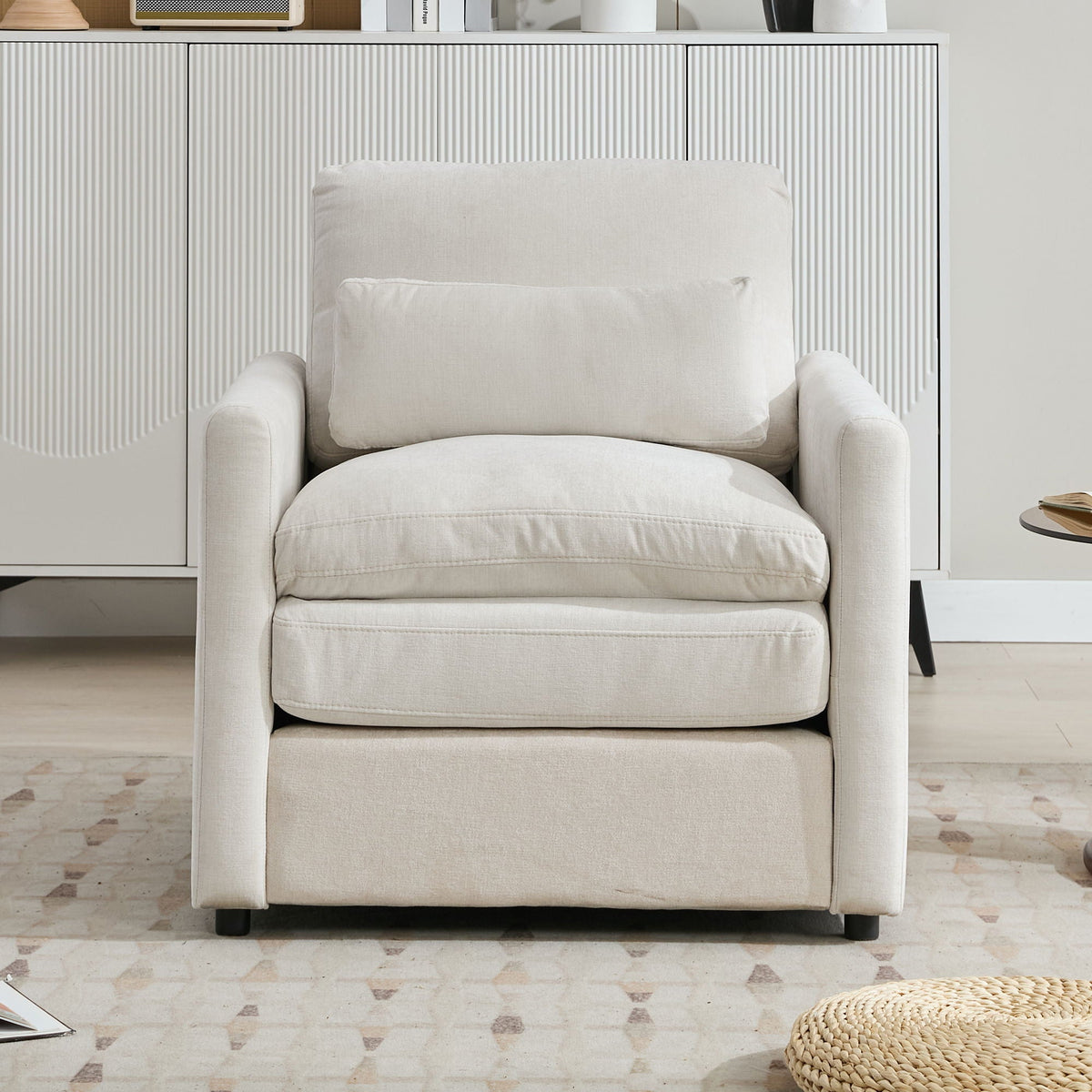 Cozy Upholstered Cushion Armchair