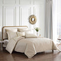 Beige Matte/Satin Reversible 7 PC Comforter Set