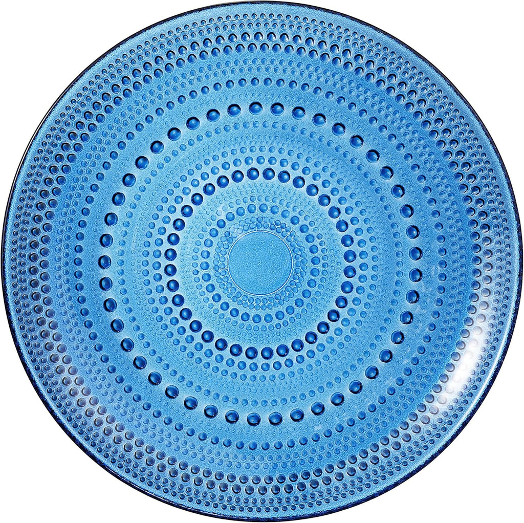 Dark Blue Glass Hobnail Dinner Plates – Set of 4