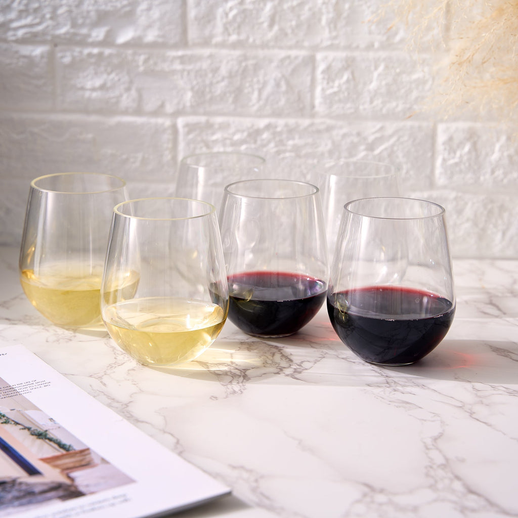 Barcelona Acrylic Stemless Wine Glasses – Set of 6