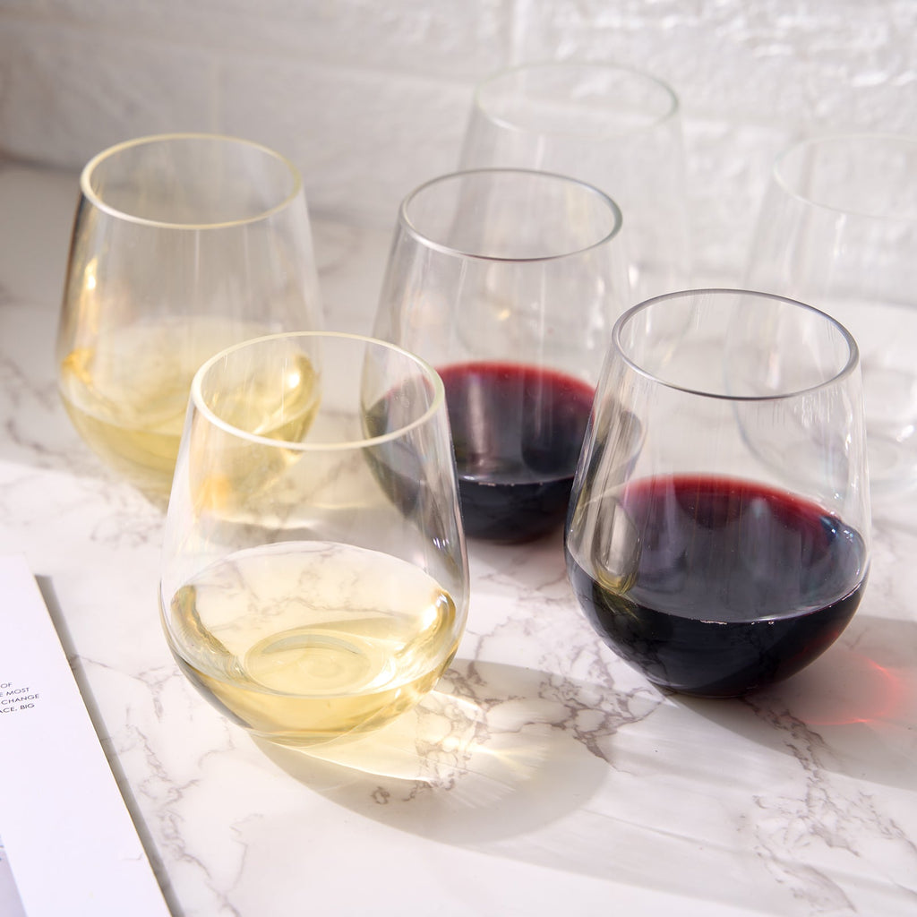 Barcelona Acrylic Stemless Wine Glasses – Set of 6