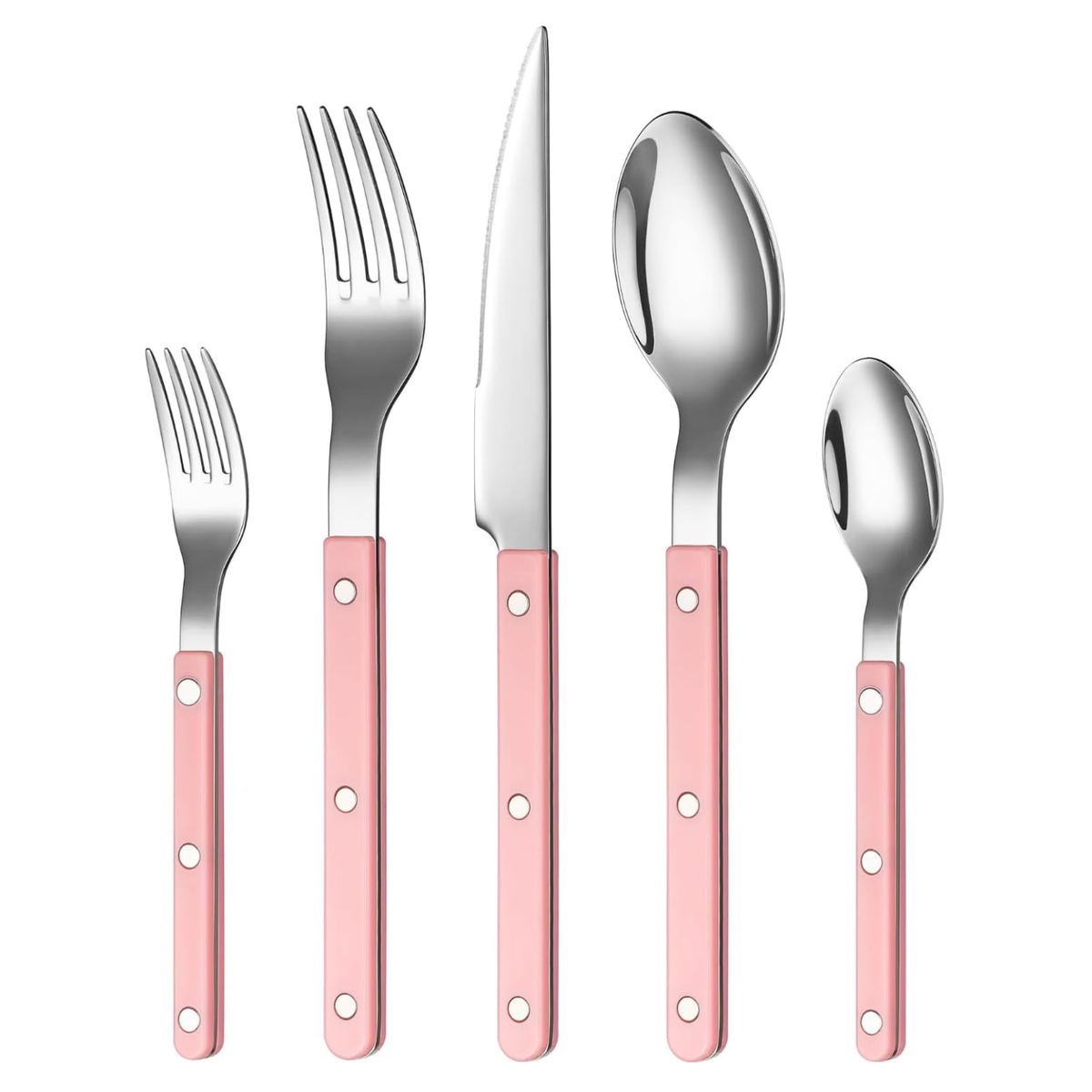 Khen Pink Stainless Steel Flatware – 20-Piece Set