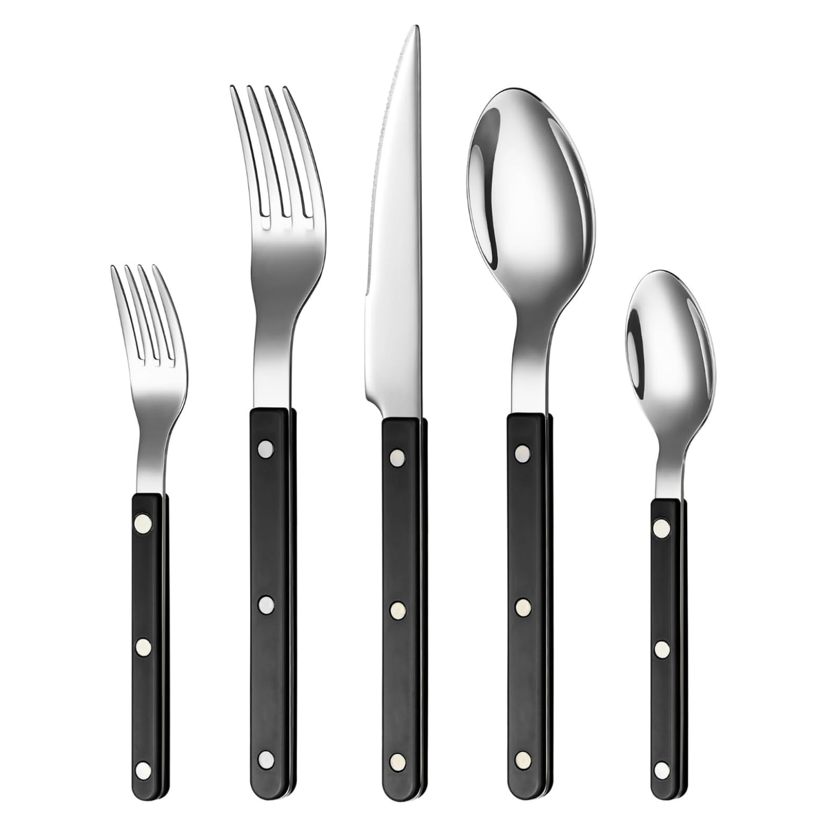 Khen Black Stainless Steel Flatware – 20-Piece Set