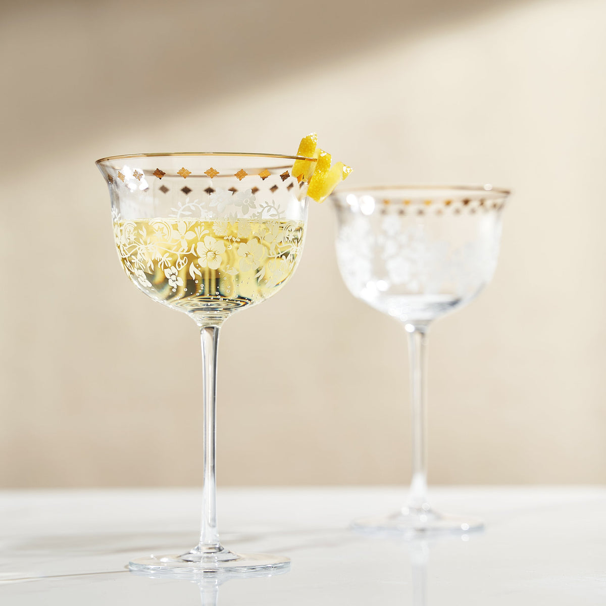 The Trevi Champagne Coupe Glasses – Set of 2