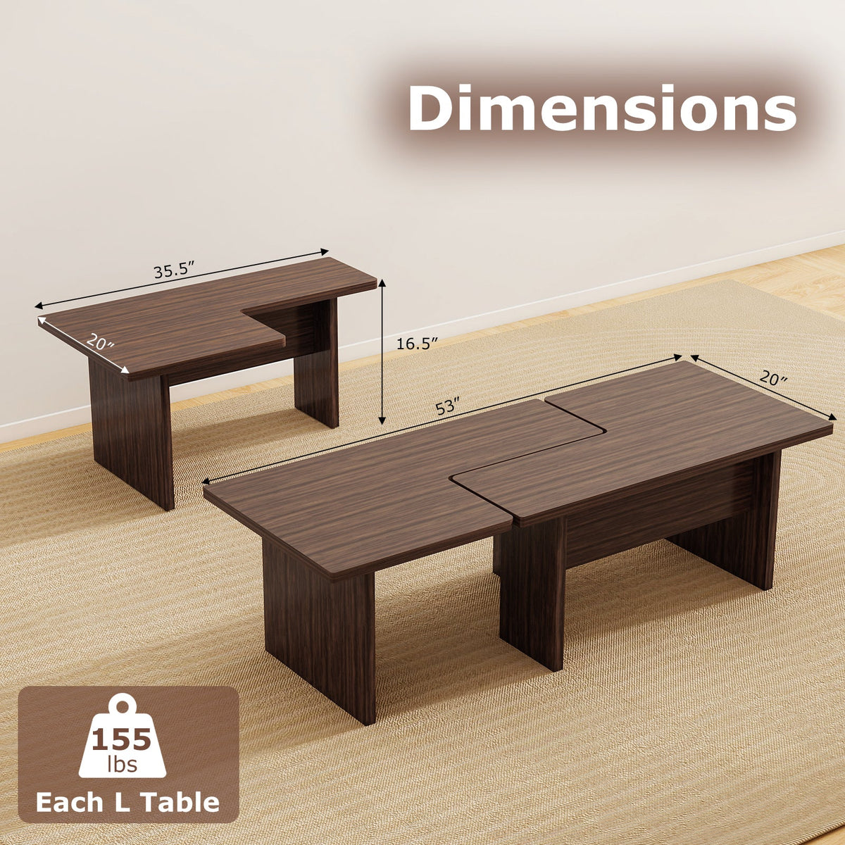 The Modular Coffee Table-Set of 2