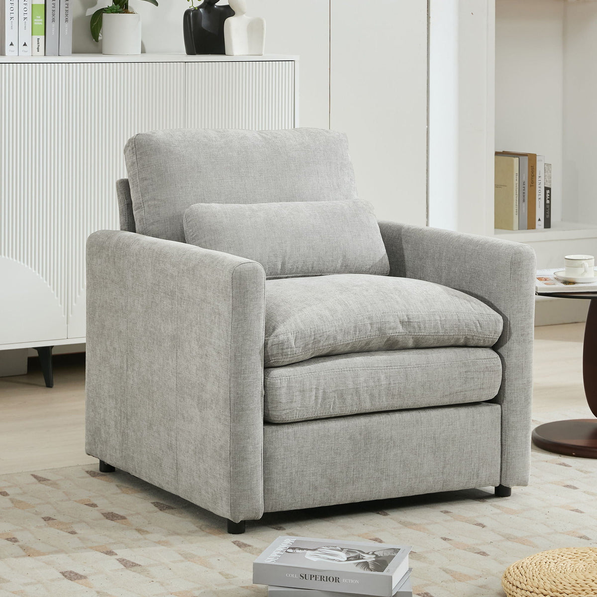 Cozy Upholstered Cushion Armchair