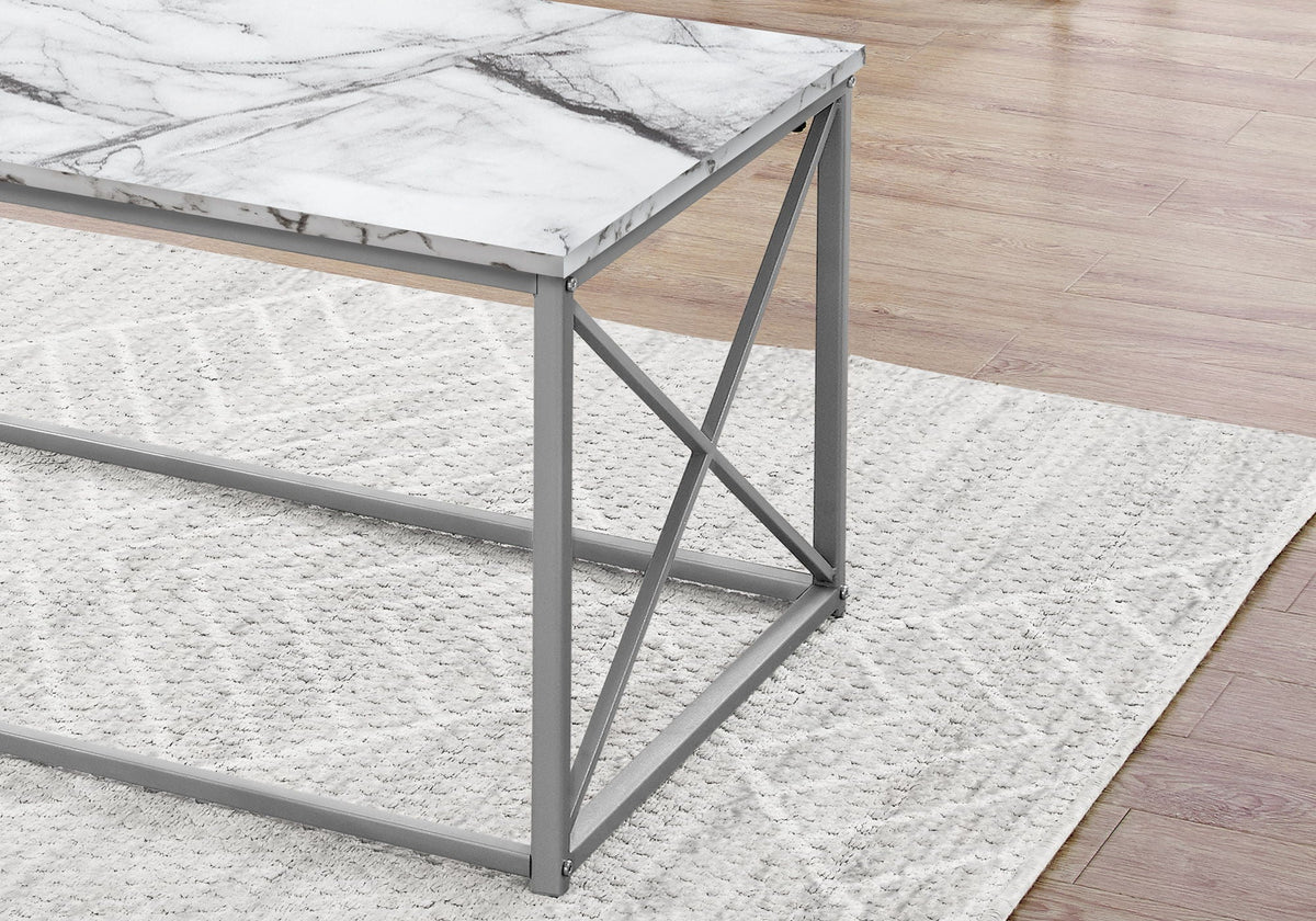 Marble Look Finish 3-Piece Contemporary Living Room Table Set
