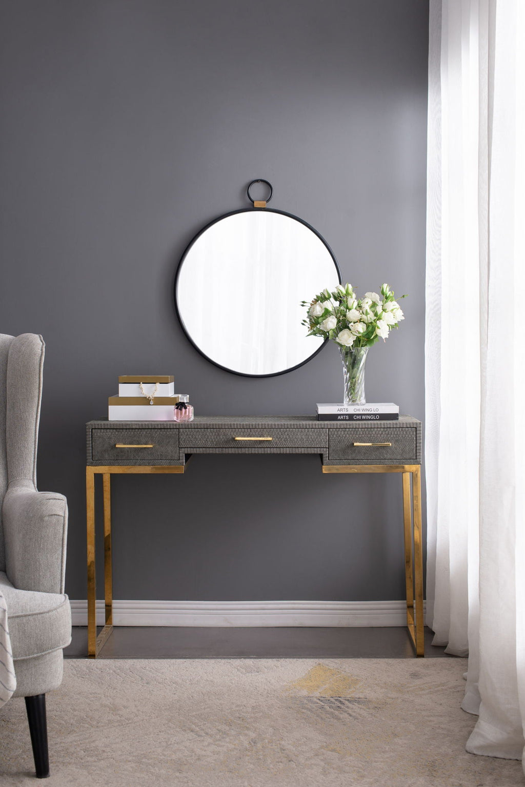 Contemporary Minimalist Accent Mirror in Black