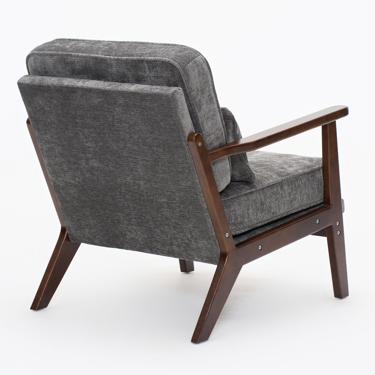 Sleek Mid-Century Chair with Lumbar Pillow